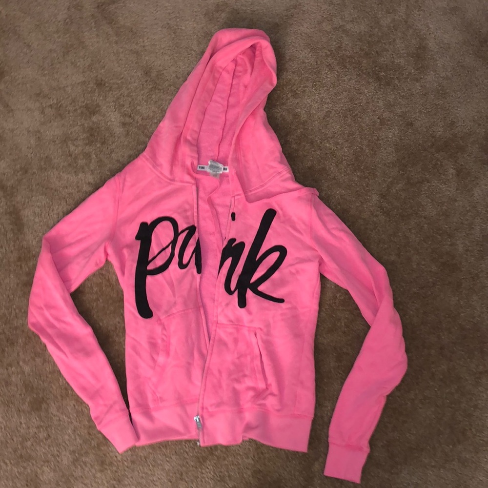 pink/peach fleece zip up